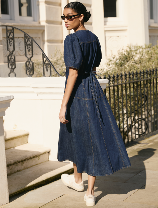 Robin Denim Maxi Dress - Dark Blue - 图片 3