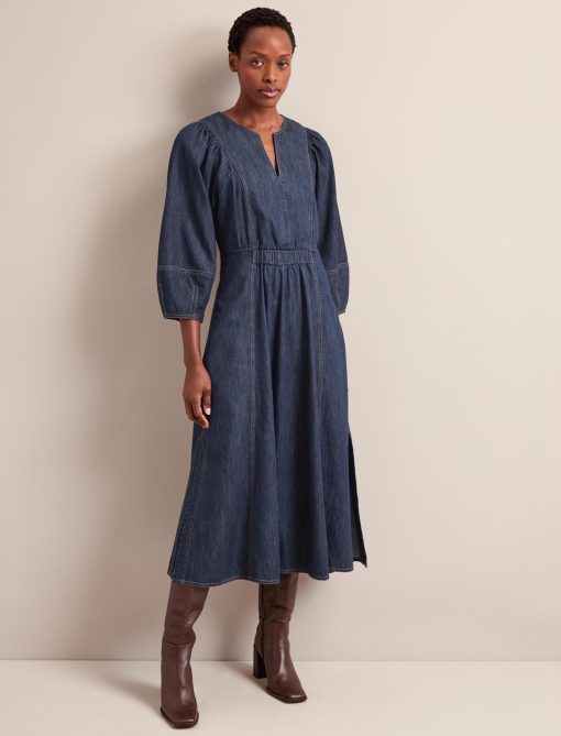Jude Denim Maxi Dress - Dark Blue - 图片 3