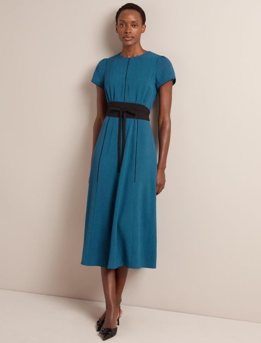 Rosie Techni Voile Maxi Dress - Azure Blue - 图片 2
