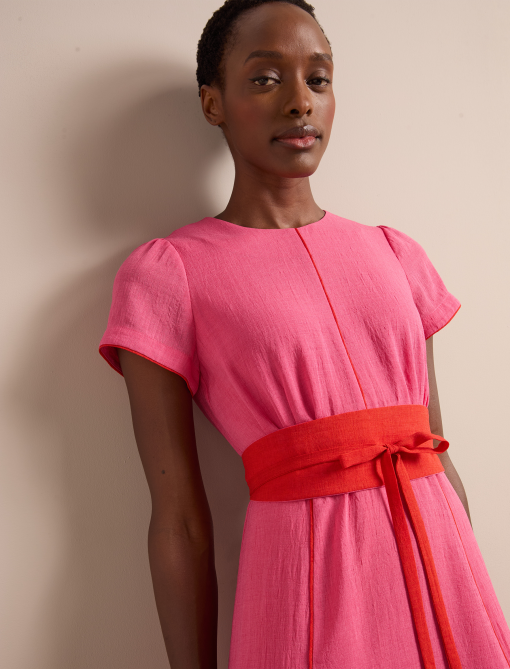 Rosie Techni Voile Maxi Dress - Hot Pink Crimson - 图片 3