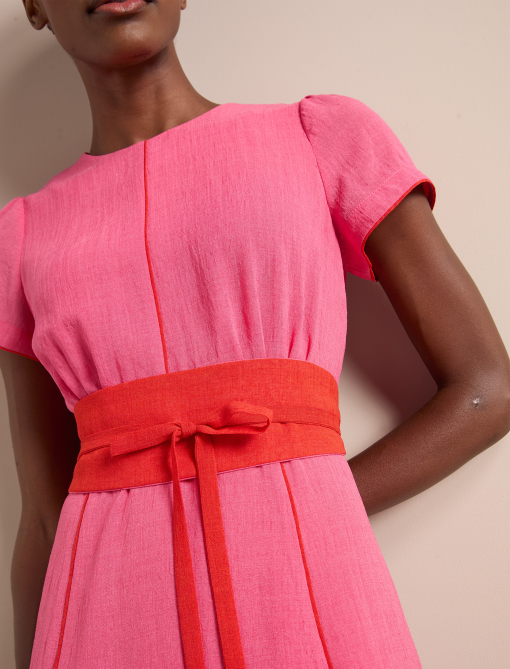 Rosie Techni Voile Maxi Dress - Hot Pink Crimson - 图片 5