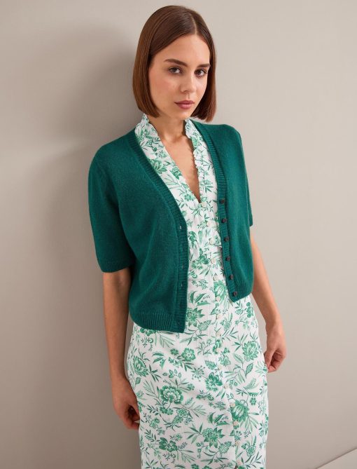 Liliana Cotton Blend Maxi Dress - Green Palm Floral Print - 图片 3