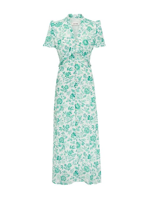 Liliana Cotton Blend Maxi Dress - Green Palm Floral Print - 图片 14