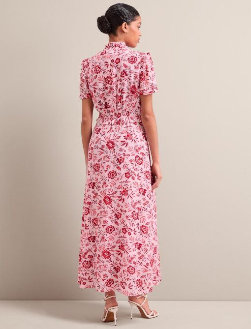 Liliana Cotton Blend Maxi Dress - Pink Palm Floral Print - 图片 8
