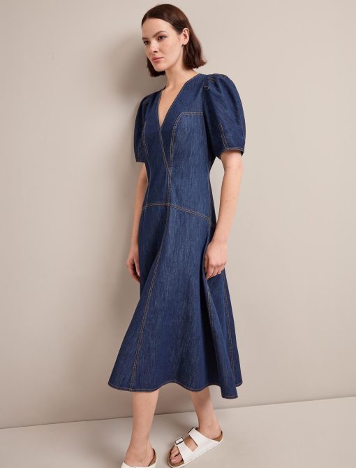 Robin Denim Maxi Dress - Dark Blue - 图片 5
