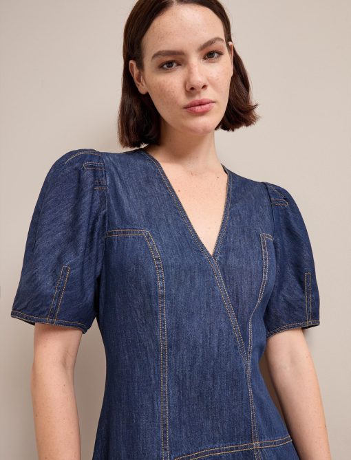 Robin Denim Maxi Dress - Dark Blue - 图片 4