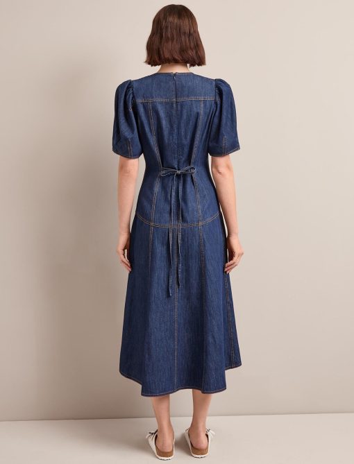 Robin Denim Maxi Dress - Dark Blue - 图片 7
