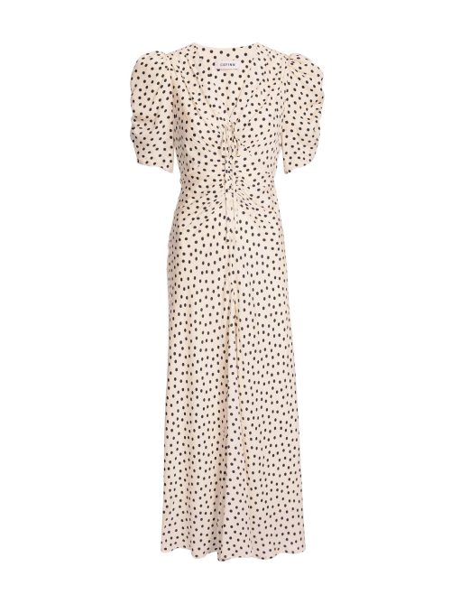 Ophelia Bias Cut Maxi Dress - Ecru Black Polka Dot Print - 图片 11